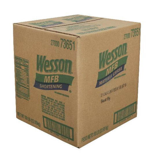 Wesson Mfb Blue Bakery Shortening 50 Pound Each - 1 Per Case.