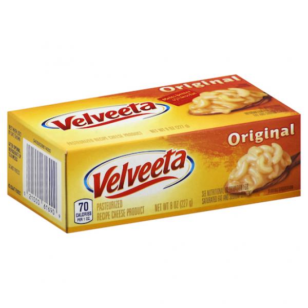 Velveeta Cheese, 8 Ounce Size - 12 Per Case.