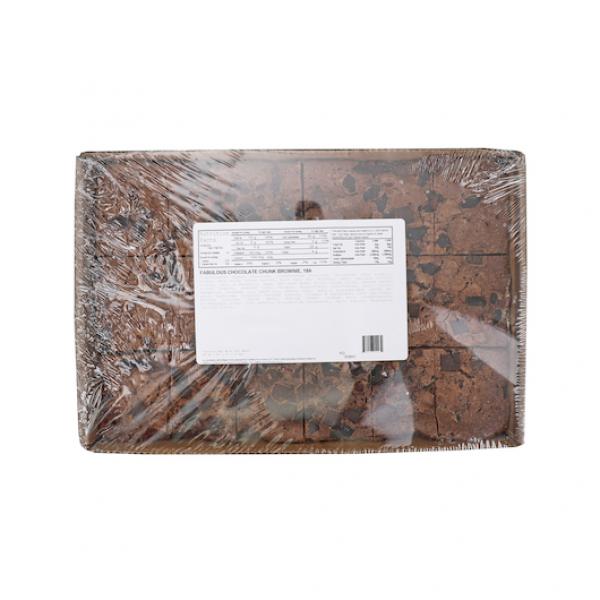 Brownie Fabulous Chocolate Chunk Unsliced Tray Frozen 2.8 Pound Each - 4 Per Case.