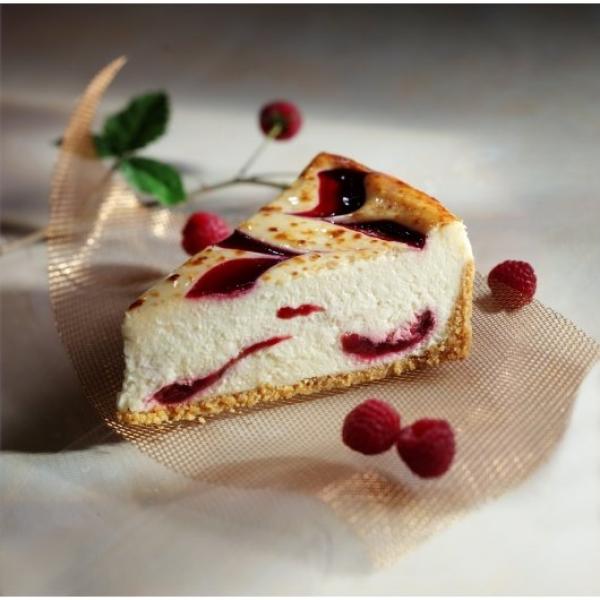 Cake Cheese Brulee White Chocolate W Raspberry Slice Frozen 5.44 Pound Each - 2 Per Case.