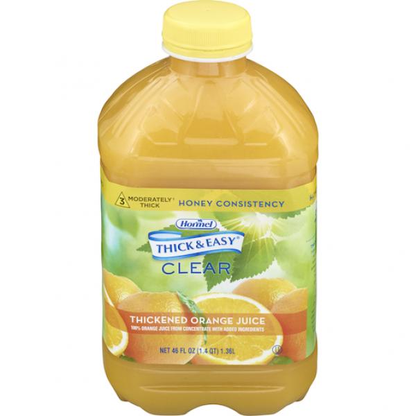 Thick & Easy Clear Thickened Orange Juice Honey 1 Count Packs - 6 Per Case.