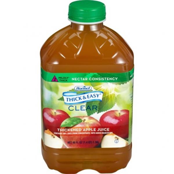 Thick & Easy Clear Thickened Apple Juice Nectar 46 Ounce Size - 6 Per Case.