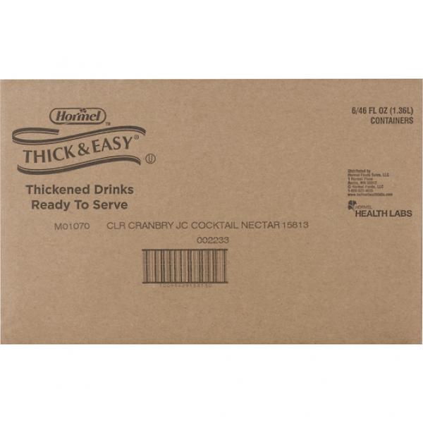 Thick & Easy Clear Thickened Cranberry Juicecocktail Nectar 48 Ounce Size - 6 Per Case.