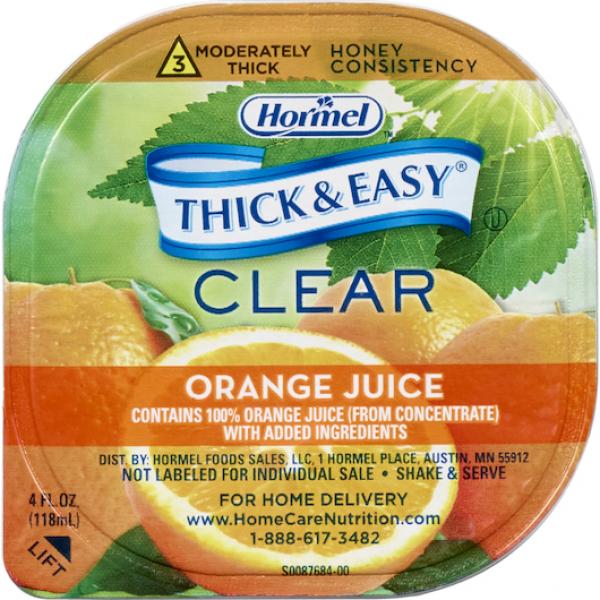 Thick & Easy Clear Thickened Orange Juice Honey 24 Count Packs - 1 Per Case.