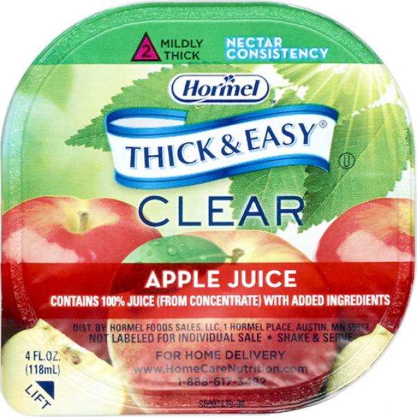 Thick & Easy Clear Thickened Apple Juice Nectar 24 Count Packs - 1 Per Case.