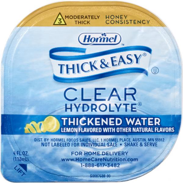 Thick & Easy Hydrolyte Clear Thickened Water (Hint Of Lemon) Honey 24 Count Packs - 1 Per Case.