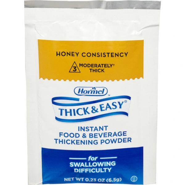 Thick & Easy Instant Food Thickener Packets Honey 100 Count Packs - 1 Per Case.