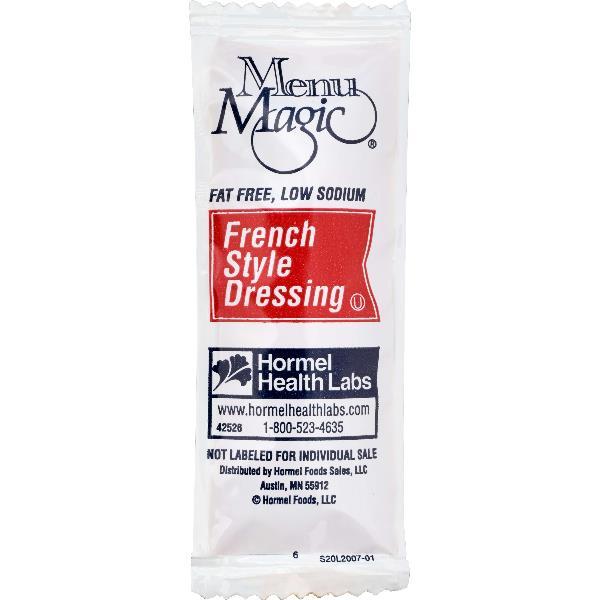 Menu Magic Single Serve Low Sodium Fat Free French Dressing 200 Count Packs - 1 Per Case.
