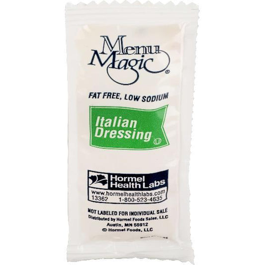 Menu Magic Single Serve Low Sodium Fat Free Italian Dressing 200 Count Packs - 1 Per Case.