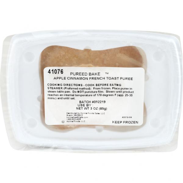 Cliffdale Farms Pureed Bake Apple Cinnamon Puree French Toast 24 Count Packs - 1 Per Case.