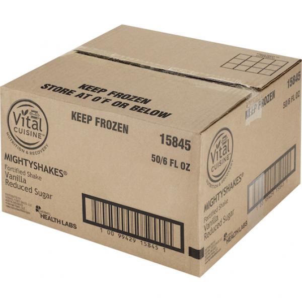 Hormel Vital Cuisine Mightyshakes Reduced Sugar Nutritional Shake Vanilla 50 Count Packs - 1 Per Case.