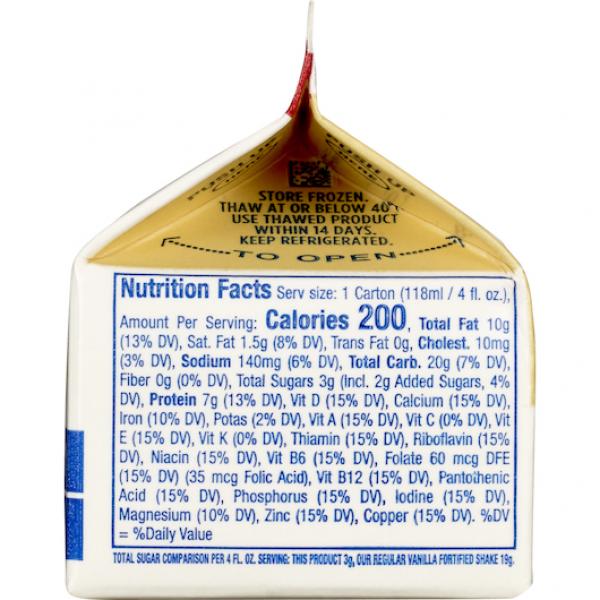 Hormel Vital Cuisine Mightyshakes Reduced Sugar Nutritional Shake Vanilla 50 Count Packs - 1 Per Case.