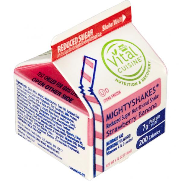 Hormel Vital Cuisine Mightyshakes Reduced Sugar Nutritional Shake Strawberrybanana 50 Count Packs - 1 Per Case.