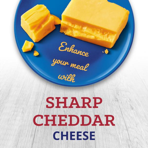 Kraft Sharp Cheddar Chunk Cheese, 8 Ounce Size - 12 Per Case.