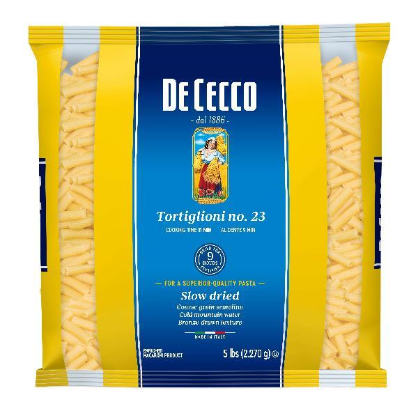 De Cecco Pasta Tortiglioni 5 Pound Each - 4 Per Case.