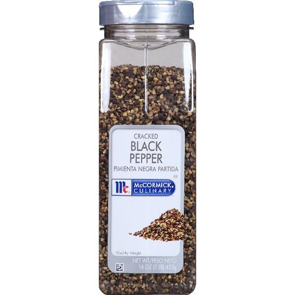 Mccormick Culinary Cracked Black Pepper 1 Pound Each - 6 Per Case.