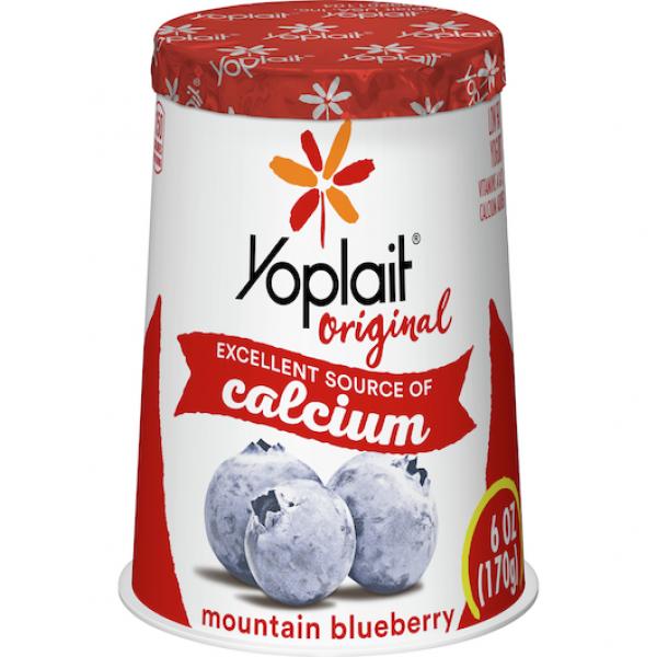 Yoplait® Original Yogurt Single Serve Cup Mountain Blueberry 6 Ounce Size - 12 Per Case.