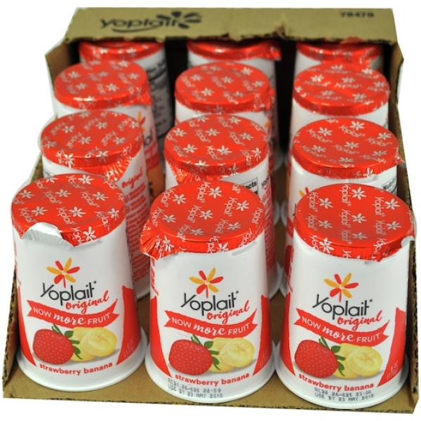 Yoplait® Original Yogurt Single Serve Cup Strawberry Banana 6 Ounce Size - 12 Per Case.