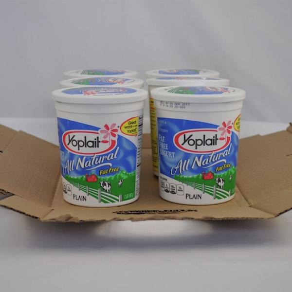 Yoplait® Original Yogurt Bulk Tub Fat Free Plain 32 Ounce Size - 6 Per Case.