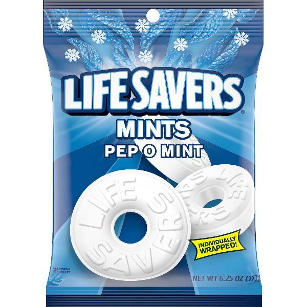 Life Savers Pepomint Peg 6.25 Ounce Size - 12 Per Case.