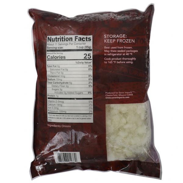 Savor Imports Onion Frozen Diced 8" 2 Pound Each - 6 Per Case.