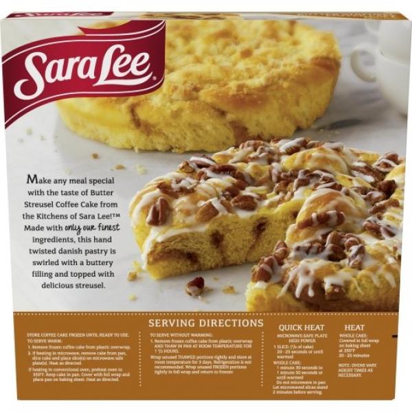 Sara Lee Butter Streusel Coffee Cake 11.5 Ounce Size - 8 Per Case.