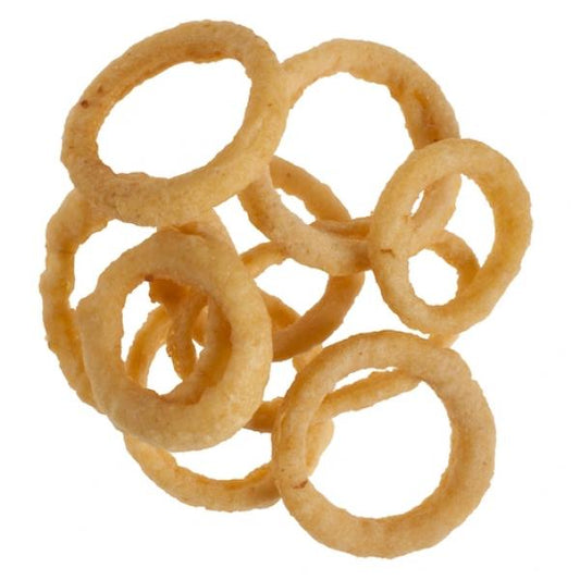 Beer Battered Thin Cut Onion Rings 2.5 Pound Each - 6 Per Case.