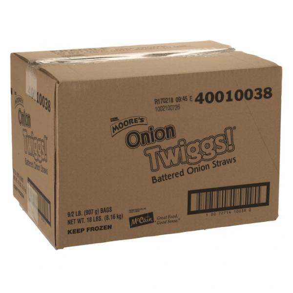 Battered Onion Twiggs 2 Pound Each - 9 Per Case.