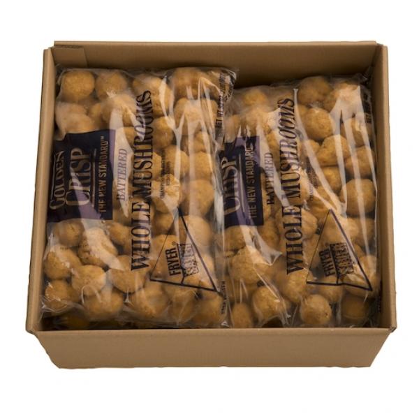 Fryersaver Battered Whole Mushrooms 2 Pound Each - 6 Per Case.