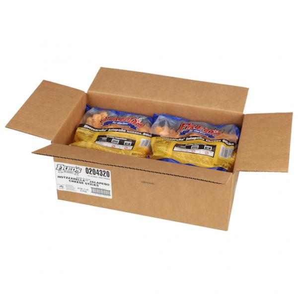 Fred's Hotzzarella Jalapeno Cheese Stick In Bags 3 Pound Each - 4 Per Case.