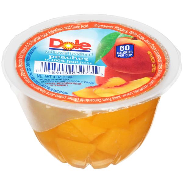 Diced Peach In Juice 4 Ounce Size - 36 Per Case.