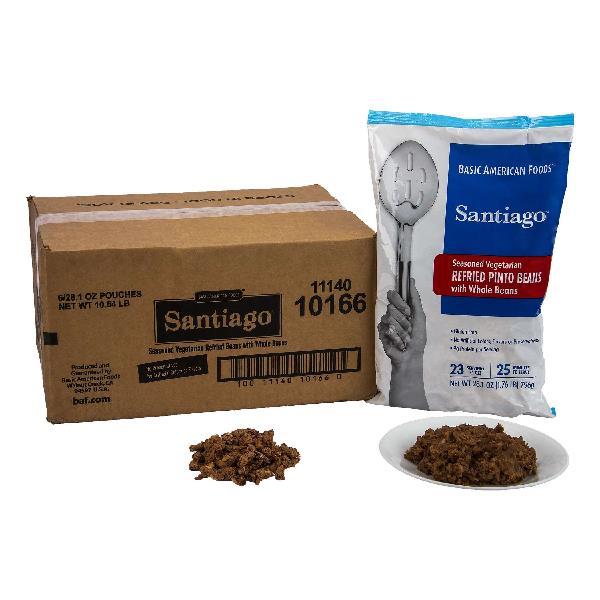 Santiago® Seasoned Vegetarian Refried Pintobeans Servings Per Conveni 28.1 Ounce Size - 6 Per Case.