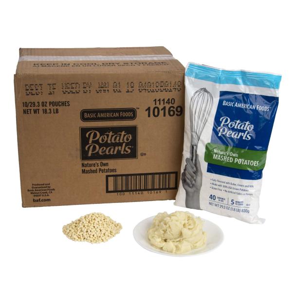 Potato Pearls® Nature's Own Mashed Potatoes Just Add Water Servings Per Cas 29.3 Ounce Size - 10 Per Case.