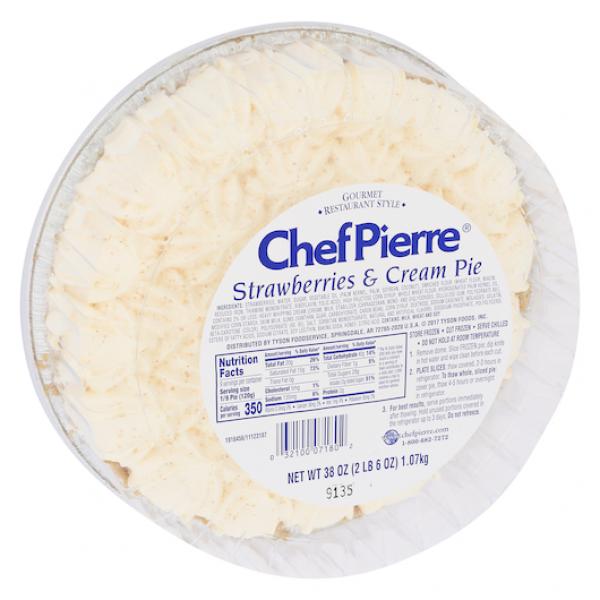 Chef Pierre Strawberries & Cream 10" Cream Pie 38 Ounce Size - 4 Per Case.