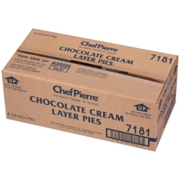 Chef Pierre Chocolate Cream Layer 10" Pie 39 Ounce Size - 4 Per Case.