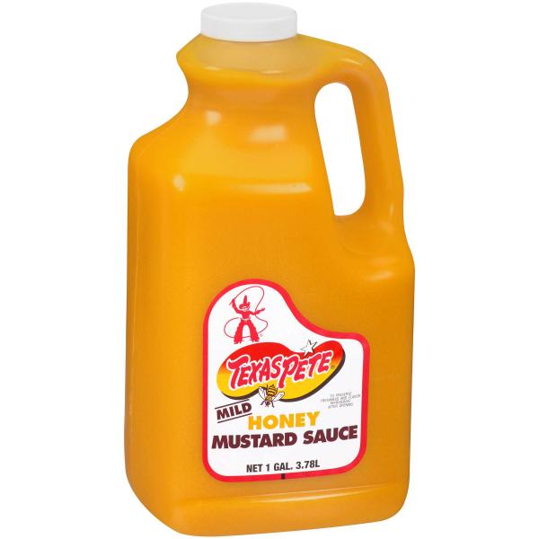 Texas Pete Honey Mustard Is A Thick Sweet Dipping Glazing Sauce 1 Gallon - 4 Per Case.