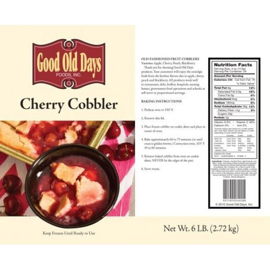 Cherry Cobbler 6 Pound Each - 4 Per Case.