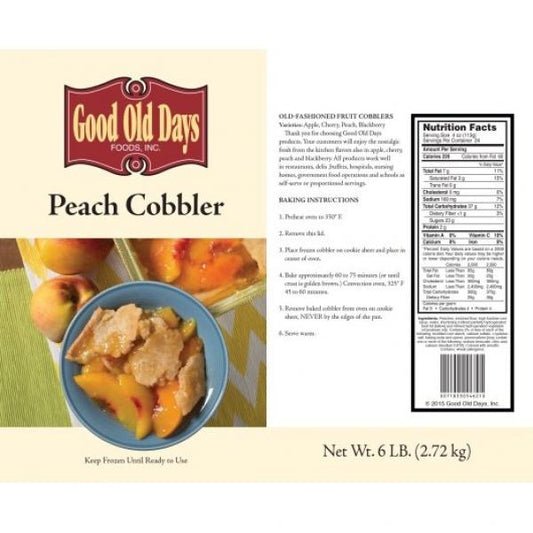 Peach Cobbler 6 Pound Each - 4 Per Case.