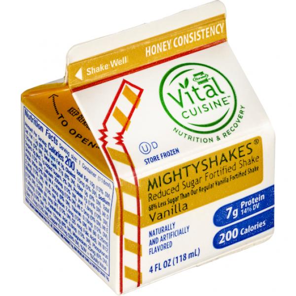Hormel Vital Cuisine Mightyshakes Reduced Sugar Nutritional Shake Honey Consistency Va 50 Count Packs - 1 Per Case.