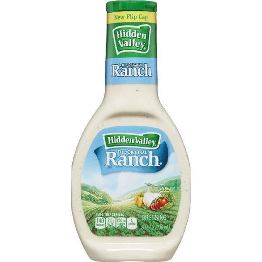 Dressing Hidden Valley Ranch Bottle Fluid 8 Ounce Size - 12 Per Case.