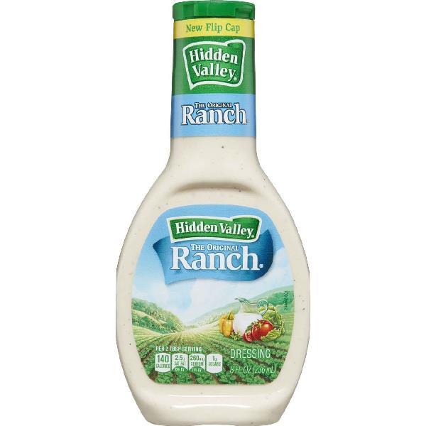 Dressing Hidden Valley Ranch Bottle Fluid 8 Ounce Size - 12 Per Case.