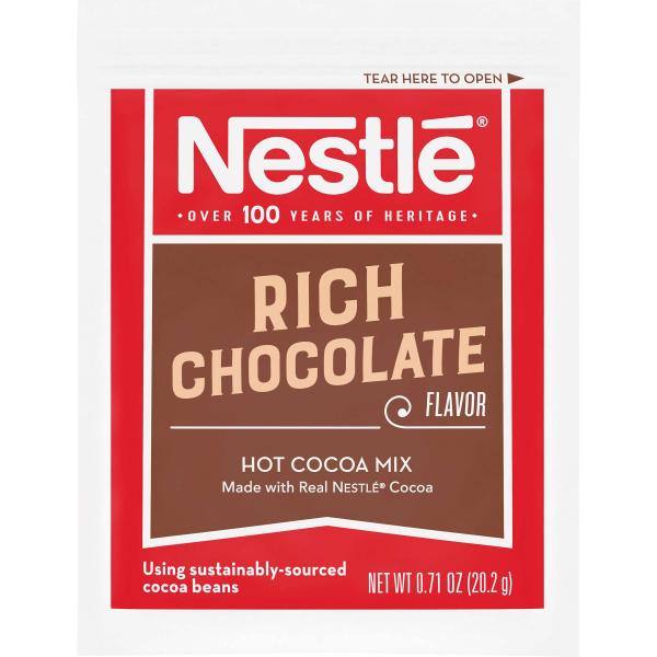 Nestle Hot Cocoa Mix Rich Chocolate 0.71 Ounce Size - 300 Per Case.