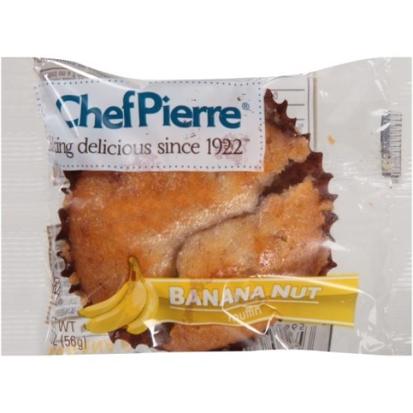 Chef Pierre Muffin Banana Nut Individually Wrapped 2 Ounce Size - 48 Per Case.