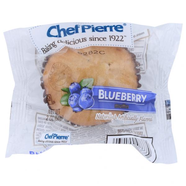 Chef Pierre Blueberry Individually Wrapped Muffins 2 Ounce Size - 48 Per Case.