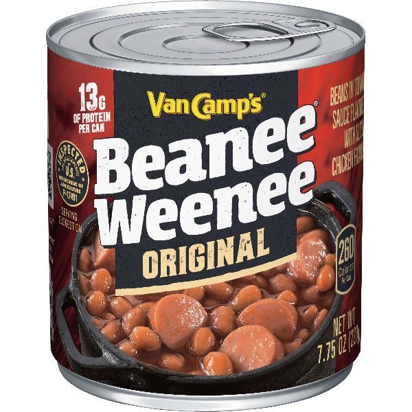 Van Camp's Original Beanee Weenee Canned Food 7.75 Ounce Size - 24 Per Case.