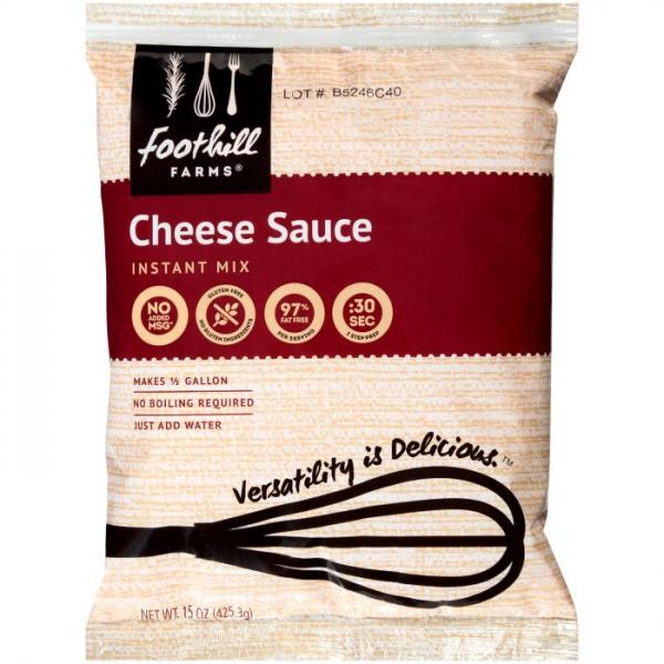 Foothill Farms Extra Sharp Cheddar Cheese Sauce Instant Mix 15 Ounce Size - 16 Per Case.