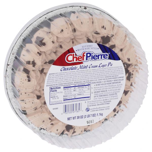 Chef Pierre Pie Cream Chocolate Mint Layer 39 Ounce Size - 4 Per Case.