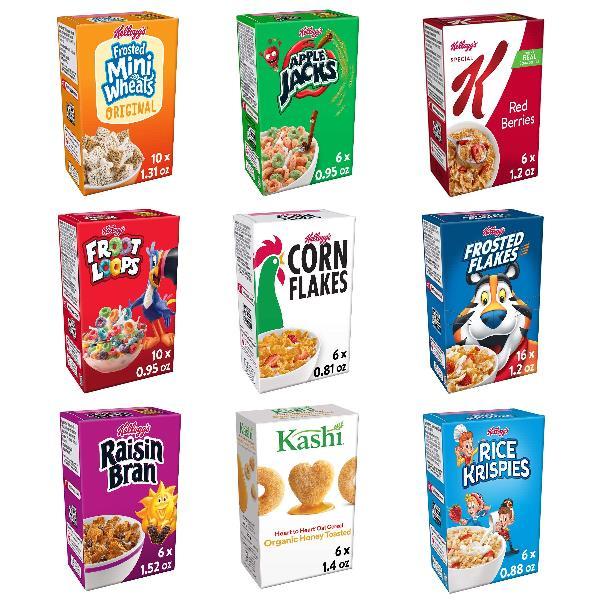 Kellogg's Total Assortments Cereal Variety 1 Count Packs - 72 Per Case.