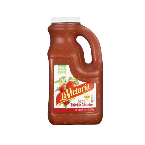 La Victoria Thick 'n Chunky Salsa Medium 67 Ounce Size - 6 Per Case.