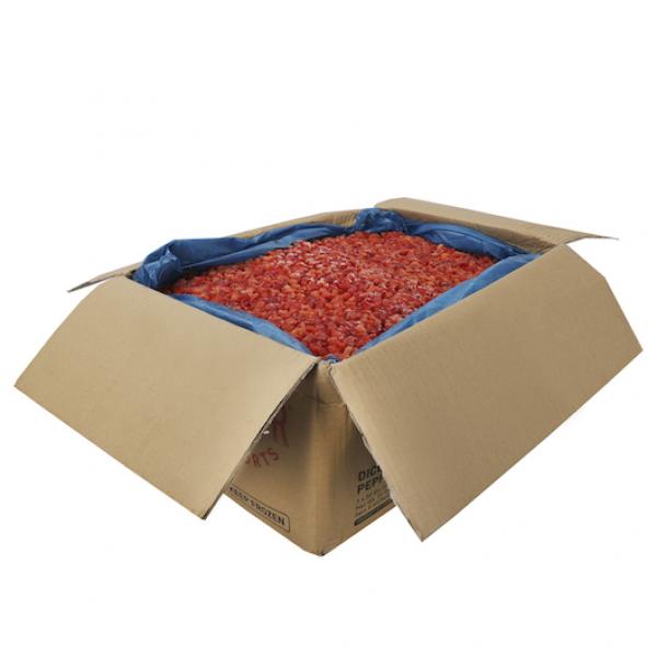 Savor Imports Pepper Diced Red 8" Individual Quick Frozen 50 Pound Each - 1 Per Case.